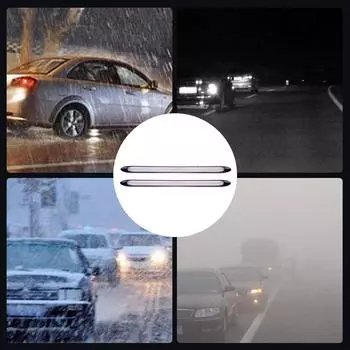 2 шт. Универсальные автомобильные светодиодные дневные ходовые огни, водонепроницаемые полосы фар, последовательный поток, цветной указатель поворота, автоматические DRL-светильники 15.5cm