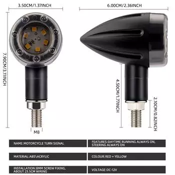 2 шт. универсальные фонари для мотоциклов 12 В красные желтые для указателей поворота мотоцикла задние стоп-сигналы индикаторные огни