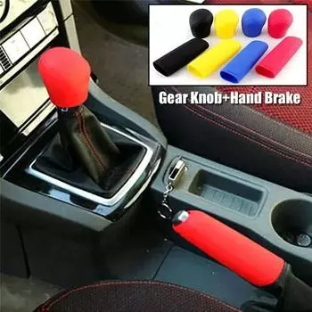 2 шт. универсальные хомуты для ручного переключения передач, автомобильные силиконовые чехлы для рычага переключения передач, ручки ручного тормоза, чехлы для автомобильного ручного тормоза, Cas чёрный