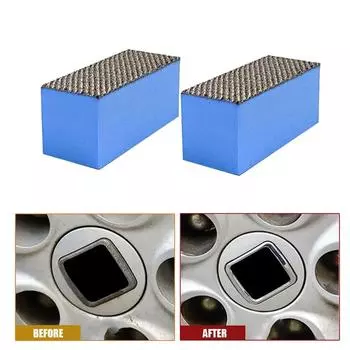 2 шт. универсальные магические автомобильные хромированные восстанавливающие накладки для очистки ржавчины автомобиля, мойки автомобиля, чистки, обслуживания, инструменты, аксессуары синий