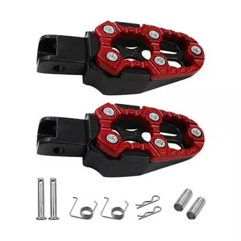 2 шт. универсальные педали из алюминиевого сплава с регулируемым углом наклона для мотоцикла, скутера, квадроцикла, электровелосипеда, подножки красный