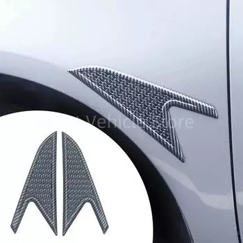 2 шт. универсальные пластиковые боковые вентиляционные отверстия для автомобиля, декоративные наклейки на крыло, клейкая боковая решетка, вставка для внешнего украшения автомобиля чёрный