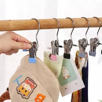 2 шт., универсальные прищепки из нержавеющей стали, пружинные зажимы, противоскользящие ветрозащитные прочные прищепки розовый