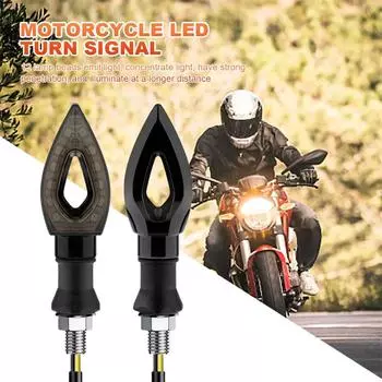 2 шт. Универсальный 10-миллиметровый указатель поворота для мотоцикла, водонепроницаемый светодиодный задний указатель поворота, подходит для Honda Shadow Suzuki Harley Kawasaki Ducati Cruiser Dirt Bike чёрный