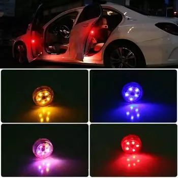 2 шт. Универсальный 5-светодиодный автомобильный предупредительный световой сигнал для открывания двери, светодиодный фонарь для предотвращения столкновений, мигающий сигнал тревоги, парковочный предупредительный световой сигнал красный