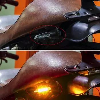 2 шт. Универсальный 9-светодиодный указатель поворота для мотоцикла, двухсторонний, цвет янтарный/красный/белый жёлтый