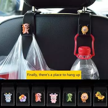 2 шт. Универсальный автомобильный подголовник задний крючок милый мультяшный маленький зверек спинка сиденья автомобиля вешалка для хранения аксессуары для украшения интерьера автомобиля