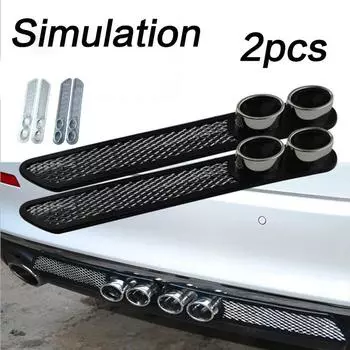 2 шт., универсальный автомобильный Стайлинг, поддельные декоративные вентиляционные решетки, глушитель, труба, клейкая лента, модификация автомобиля 2pcs белый