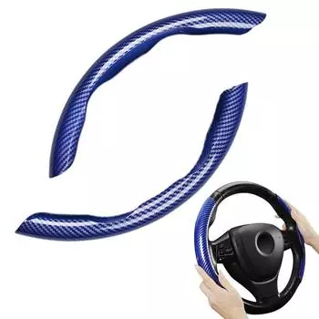2 шт., универсальный чехол для рулевого колеса автомобиля из углеродного волокна, нескользящий, аксессуары для украшения салона автомобиля для автодекора красный