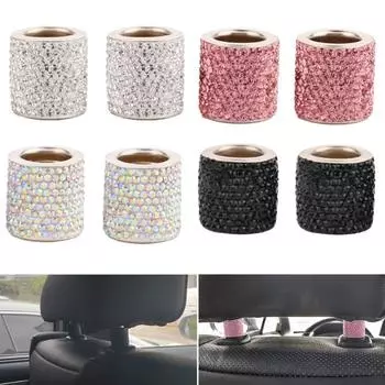 2 шт. Универсальный кристалл подголовник кольцо-воротник декор-подвески бриллиантовые-блестящие аксессуары для украшения салона автомобиля розовый