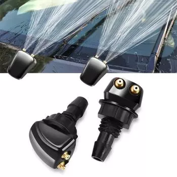 2 шт. Универсальный лобовой стеклоомыватель, насадка-распылитель, разбрызгиватель, выход для воды, автомобильные аксессуары чёрный