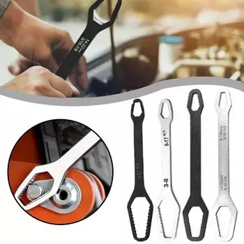 2 шт. универсальный самозатягивающийся регулируемый гаечный ключ для очков, доска, гаечный ключ Torx с двойной головкой, ручные инструменты для дома Small 8-17mm silver-1pcs