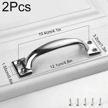 2 шт./уп. Мебельная ручка-кнопка, ручка-скоба, 3/4/5/6 дюймов, для гаража, сделай сам, серебристая, замок для двери, нержавеющая сталь