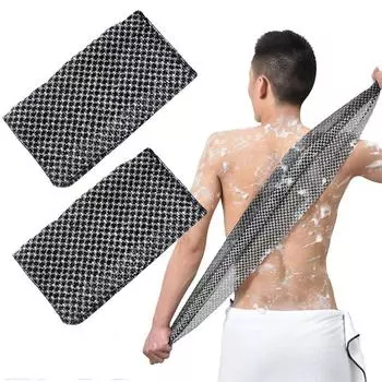 2 шт./упак. отшелушивающие безболезненные аксессуары для ванной комнаты, двухсторонний скраб для душа, длинная полоска, мочалка с клетчатым узором