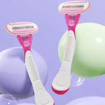 2 шт./упак. женский нож для бритья, белая сливовая пудра, 4 слоя, не могут заменить головку, две блистерные упаковки