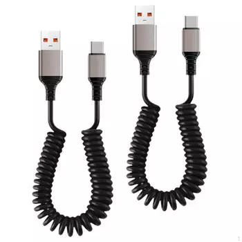 2 шт. USB C кабель для быстрой зарядки, витой шнур зарядного устройства Портативный мастерский кабель для передачи данных типа для
