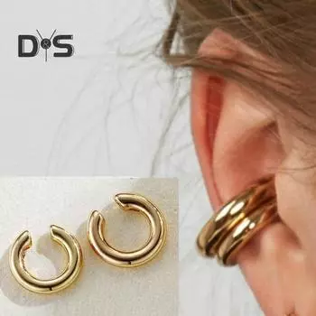 2 шт. ушные манжеты для женщин C-образные ушные манжеты массивные серьги-кольца для хряща, верхние непирсинговые хрящевые клипсы, серьги-манжеты, ювелирные изделия чёрный