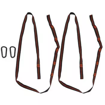 2 шт. усиленных полиэстеровых ремней с карабинами для кемпинга на открытом воздухе, сверхпрочные, легкие, ремни для гамака на дерево, высокое качество One Size оранжевый