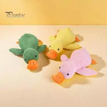 2 шт. Успокаивающая игрушка для собак-уточек, крякающий звук, плюшевая игрушка-уточка, интерактивная мягкая игрушка для жевания утки для собак, живущих в помещении Sets жёлтый