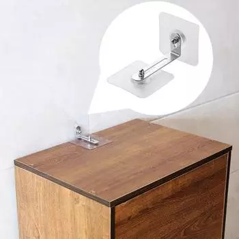 2 шт., устройство против падения мебели, сверление не требуется, L-образный кронштейн, прозрачный бесшовный клейкий настенный анти-наконечник S