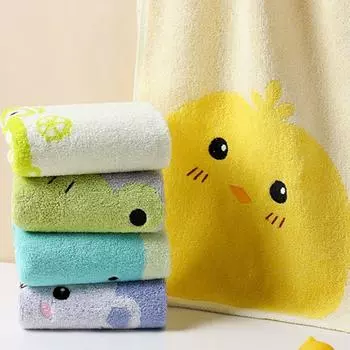 2 шт. утолщенное детское полотенце для лица 25x48 см полотенце для душа сухое полотенце для волос хлопковое полотенце для рук бытовое зелёный