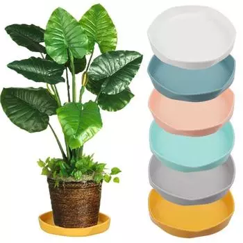 2 шт. утолщенные прочные внутренние и уличные блюдца для растений, пластиковые подносы, поддоны для капель 11cm белый