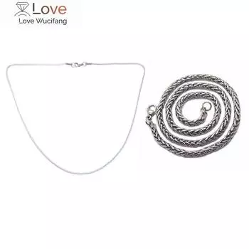 2 шт. ювелирные изделия из нержавеющей стали ожерелье цепь для мужчин женщин серебряного цвета, 2,2 мм X 45 см и 60 X 0,3 см