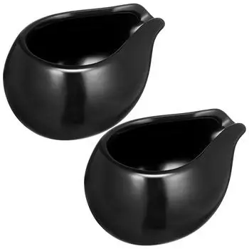 2 шт. Ведерко для соуса для стейка, керамические контейнеры для перца, чашки для завтрака, молока, небольшого кофе, меда, эспрессо чёрный