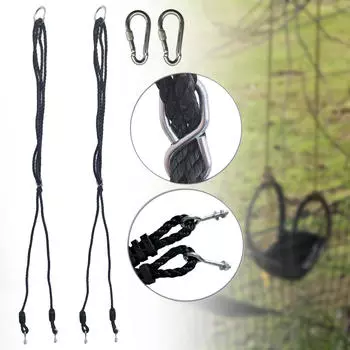 2 шт. Веревка-удлинитель для качелей с карабином, регулируемая для сада, детской площадки