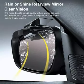 2 шт. Ветрозащитное зеркало заднего вида Осушитель воздуха Непромокаемые брови Автомобильный затемняющий дождевик Защитный чехол от дождя Универсальный чёрный