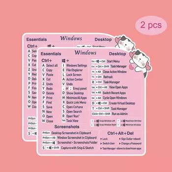 2 шт. Виниловые розовые наклейки с кошачьим узором для ноутбуков