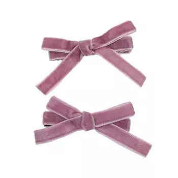 2 шт. Винтажная бархатная заколка для волос с бантом для женщин и девочек, свадебные головные уборы, набор шпилек, мини-заколка-утконос, аксессуары для волос розовый