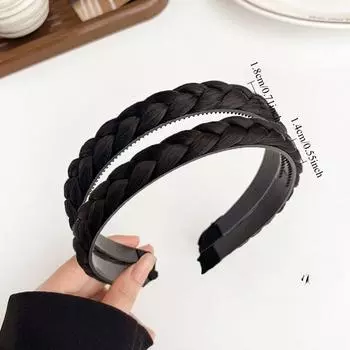 2 шт. Винтажная коса-скрутка для парика, повязка на голову с зубчатыми противоскользящими резинками для волос для женщин, девушек, корейская ретро-повязка на голову, аксессуары