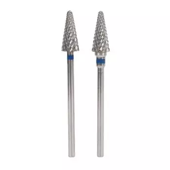 2 шт. Вольфрамовая коническая фреза для ногтей, вращающийся инструмент для удаления кутикулы, маникюрный педикюрный инструмент для ногтей в форме конуса