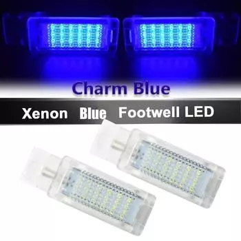 2 шт. VW Golf MK7 7.5 GTD GTI R LED VW BLUE для ног в дверях салона 2pcs