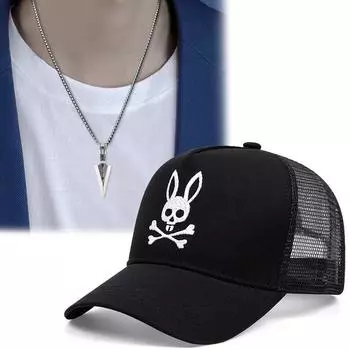 2 шт. Вышитая бейсболка для спорта на открытом воздухе кепка с утиным язычком дышащая сетчатая кепка стрела кулон ожерелье комплект для мужчин и женщин мода для отдыха шляпа от солнца чёрный