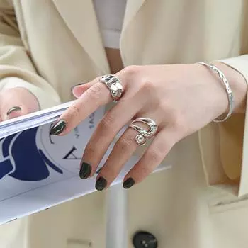 2 шт. Высококачественное геометрическое нерегулярное широкое кольцо для женщин и девочек, водонепроницаемое модное минималистичное кольцо, ювелирные изделия, подарки A2