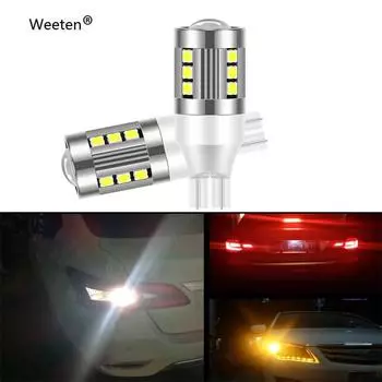 2 шт. W16W LED 912 921 T15 светодиодные лампы 15SMD 3030 чипы 920 автомобильные резервные фонари заднего хода супер яркие 6000K 12V авто лампы 1pc жёлтый