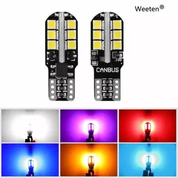 2 шт. W5W T10 Led Canbus 168 194 светодиодная лампа 24 SMD автомобильный боковой габаритный фонарь лампа номерного знака белый синий желтый красный розовый 12 В 6000 К светло-синий