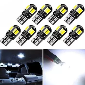 2 шт. W5W T10 светодиодные 5730 8SMD автомобильные внутренние лампы Canbus без ошибок 12 В 194 168 карта плафоны габаритные огни авто сигнальная лампа красный