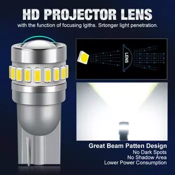 2 шт. W5W T10 светодиодный CANBUS без ошибок 3030 3014 SMD светодиодные чипы 194 168 салон автомобиля боковой свет авто лампа карта купольные светильники 12 В лампа 6500K 1pc