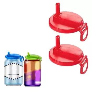 2 шт. в упаковке для пластиковой банки с газировкой, крышки для пивных бутылок с соломинкой синий