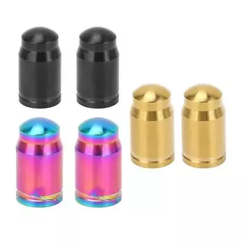 2 шт. в упаковке колпачков для вентилей велосипеда из титанового сплава, пылезащитный, прочный, универсальный, для вентилей велосипедных шин Black