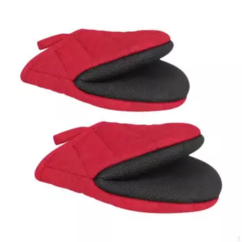 2 шт. в упаковке мини-прихватки с петлей для подвешивания, кухонные принадлежности для микроволновой печи и барбекю красный