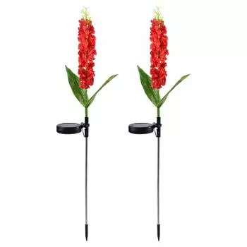 2 шт. в упаковке солнечные цветы дельфиниум полезные водонепроницаемые солнечные уличные светильники красный