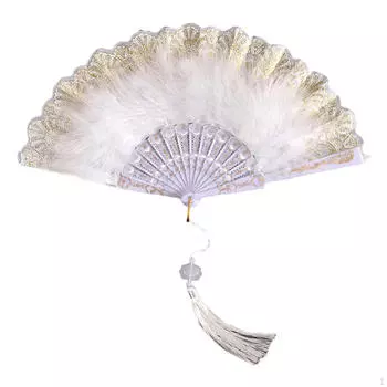 2 шт. веер из перьев складной вечерние танцы Хэллоуин декоративные украшения чай свадьба чёрный