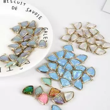 2 шт. веерообразные подвески из смолы, кулон, модные ювелирные аксессуары для рукоделия, золотистый цвет, Золотая основа