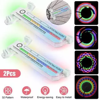 2 шт. велосипедные мотоциклетные шины для шин и колес, 32 светодиодных фонаря для спиц, наружные велосипедные фонари белый