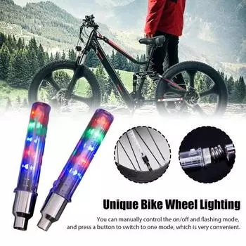 2 шт. велосипедный клапанный фонарь 7 режимов регулируемый светодиодный фонарь для колеса велосипеда ночная езда красочный шоссейный горный велосипед шина клапан декоративная лампа аксессуары для велосипеда