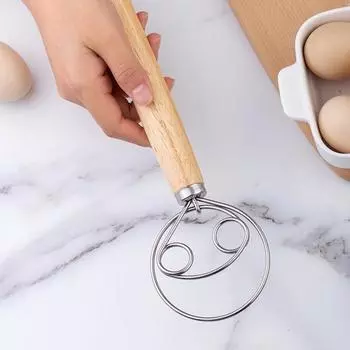 2 шт. венчик для датского теста ручной миксер ручной венчик для взбивания яиц миксер для теста для хлеба кухонный венчик с деревянной ручкой кулинарные принадлежности для выпечки